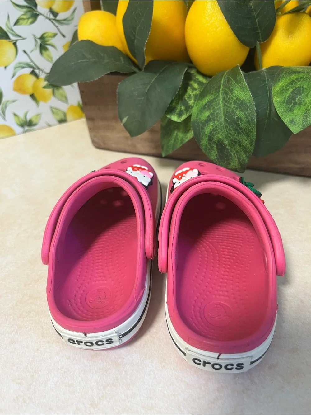 Kids Pink Crocs Size C4/5